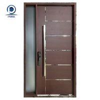 Puerta de Acero Inoxidable Personalizada Prima para Vestíbulo, Hospital, Gimnasio - Diseño Contemporáneo con Patrón de Corte Láser, Vidrio Templado para Sala de Estar, Fibra de Vidrio