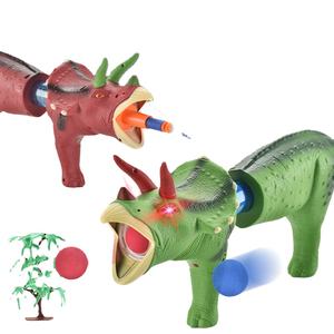 Pistolet à dinosaures à éjection, jouet de tir à dinosaures lumineux avec 10 balles et son rugissant, dinosaure tirant T-Rex pour garçons et filles - Product Image 1