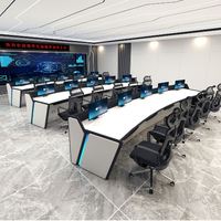Console de Dispatching d'Urgence Multi-Poste, Poste de Travail Modulaire avec Cadre en Acier et Gestion des Câbles, Console de Surveillance