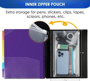 Polyester dự án lưu trữ túi, xoắn ốc chất kết dính lưu trữ nhiều túi thư mục, Túi thực tế với phân vùng và bìa sau - Product Image 3