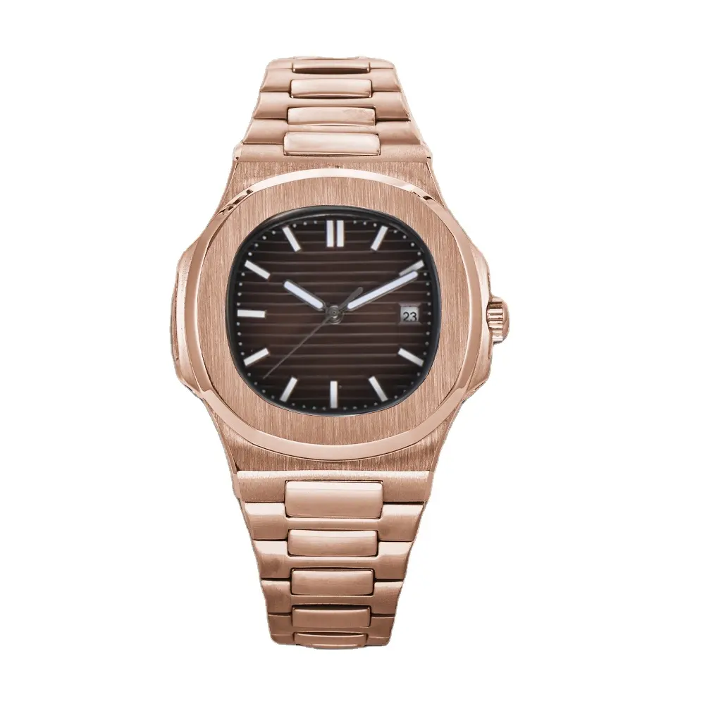 Logo free men's mechanical watch 41MM rose gold style sapphire glass with NH35 movement Automatic mechanical watch