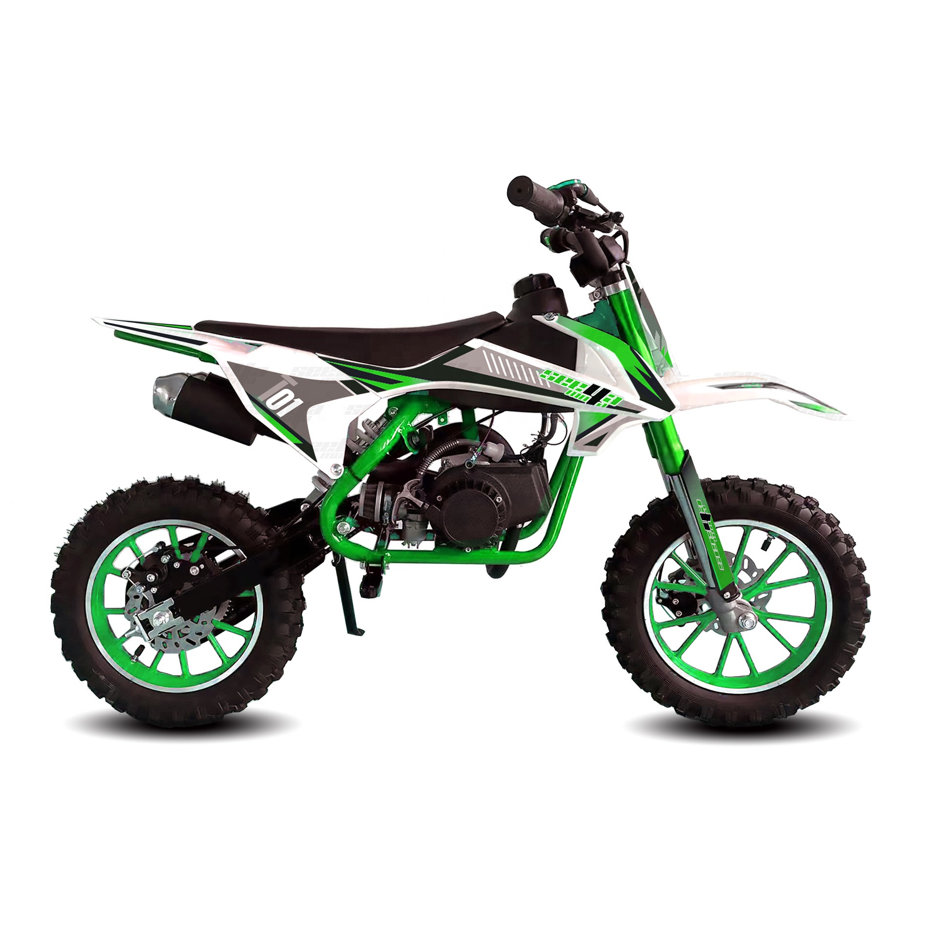 New Green 49cc 50cc Mini Moto 2-Takt voll automatisches Pitbike Kinder Dirt Bike Cross Motorrad T01 mit CE