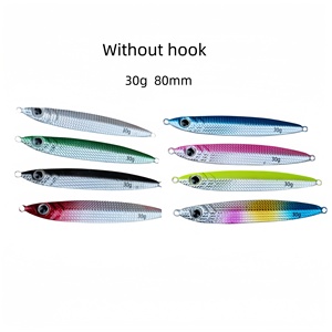 Vente en gros de leurres métalliques à coulée lente de 7g et 30g, 8 couleurs, pour la pêche en bateau en <span class=keywords><strong>mer</strong></span>, ciblant le marlin, le snapper et la truite, avec hameçons - Product Image 3