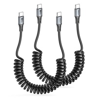 Cable USB C SUNGUY de 60W, Cable de Carga Rápida Retráctil, Cable de Datos para Teléfono, Laptop, Banco de Energía, Automóvil
