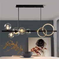 Lustre en verre sphérique multi-têtes au design créatif pour restaurant et bar, suspension originale pour café