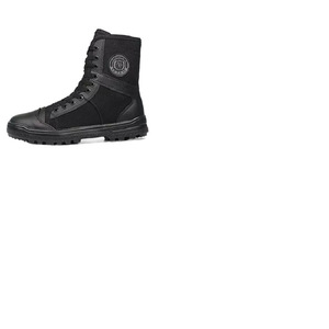 Botas de trabajo de malla con caña alta para hombre, negras, con cordones, transpirables, antideslizantes, para inspección de seguridad, de tacón bajo, para exteriores, tácticas. - Product Image 2