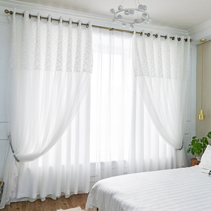 Tende Oscuranti + <span class=keywords><strong>Pizzo</strong></span> Innermor per Soggiorno, Doppio Strato Elegante Rosa con Piccole Margherite in <span class=keywords><strong>Pizzo</strong></span>, Tende per Camera da Letto Bambini e Donne - Product Image 4