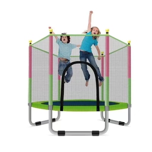 Trampolín Redondo de <span class=keywords><strong>1.4</strong></span> <span class=keywords><strong>M</strong></span> para Niños, con Marco de Acero y Red de Seguridad, para Interiores, Marca Junlin - Product Image 1