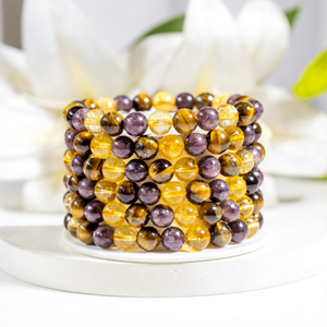Factory Price Best Quality Reducing DEPRESSION Amber Crystal Healing Beaded <b>Bracelet</b> Natural Meditation Heart Classic - Product Image 1
