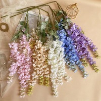 Expédition rapide multicolore fausse guirlande plante soie vignes blanc glycine artificielle fleurs suspendues pour mariage maison décoration murale