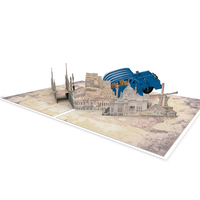 WIPSHENG OEM – cartes d'anniversaire de voiture bleues 3d, design de luxe personnalisé, cartes de vœux pop-up avec musique