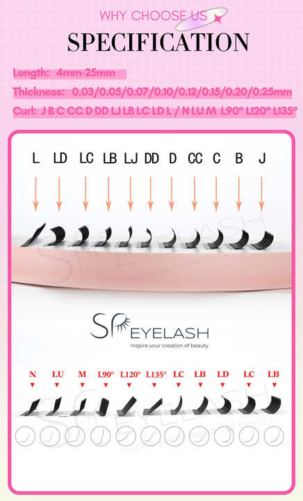Sp Eyelash 0 03 0 05 0 07 0 1 Soft Faux Mink Russian Lashes Dark Matte