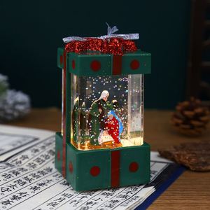 New Christmas Toys Gifts Battery Powered LED Lighting Ornaments Plastic Gift <b>Boxes</b> Water-Filled Wind Lanterns - Product Image 5