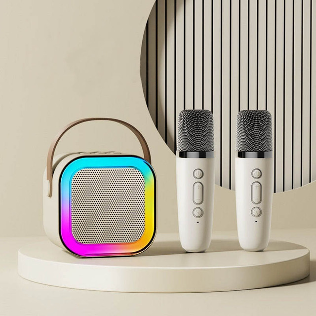 K12 Karaoke Machine Speaker System with 2 Microphones Singing and Dancing Christmas Toys Christmas Gift for Children