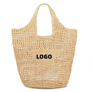 2025 Custom logo Hotsale Women's <strong>Straw</strong> Beach <strong>Bag</strong> Mesh Woven Tote One <strong>Bag</strong> Large Travel Shoulder Tote Hobo <strong>Bag</strong> Handbags Paper - Product Image 1