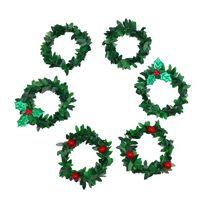 Guirlande florale de Noël en PVC, 10 cm, faible encombrement, feuilles vertes artificielles, décoration intérieure durable et de haute qualité