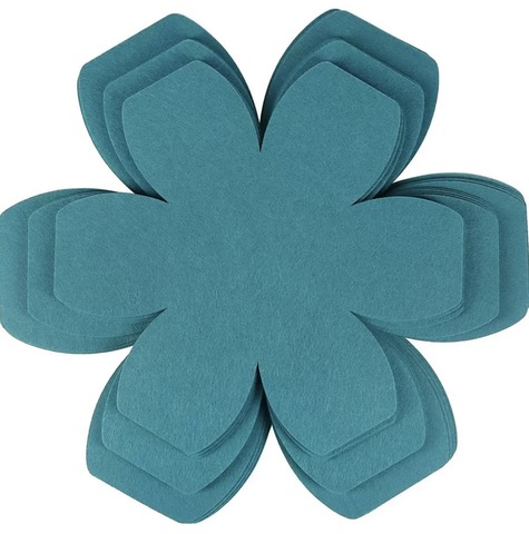 Huasheng Modern Eco-Friendly Felt Pot Mat 30cm Diameter Stackable Flower Pattern Protective Non-Stick Thickened Non-Woven Fabric
