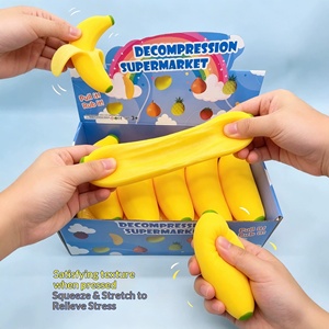 Juguete Realista de Plátano Falso, Blandito, de Rebote Lento, Estirable, Simulación de Fruta, Juguete Antiestrés para Apretar - Product Image 2