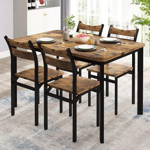 Casual retro style table and chair <b>set</b> for milk tea shops, <b>restaurants</b>, and coffee shops. Rectangular iron table and chair <b>set</b> - Product Image 1