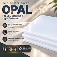 Feuille de polycarbonate PC diffuseur de lumière, 1 à 30 mm, taille personnalisée, haute transmission lumineuse pour luminaires LED