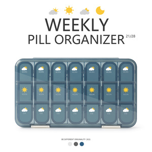 Xách tay 28 khoang 4 tuần 7 ngày y học tổ chức hàng tháng Pill Organizer với trường hợp bên ngoài - Product Image 2