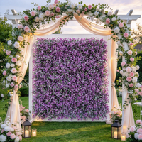 Mur végétal artificiel imperméable à l'eau avec fausses fleurs de lavande pour la décoration de fond de mariage, de fête, de maison ou de jardin