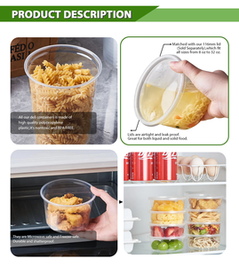 FULING Indonesia Factory 16 oz Fruit Vegetable Deli Contenedor de comida para llevar Desechable To-Go Ensaladera Taza Plástico Acai Bowls - Product Image 3