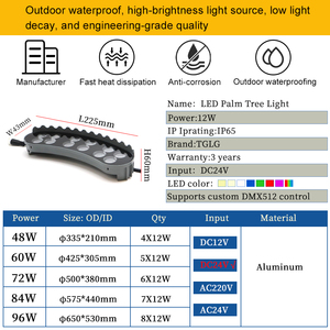 Dc24v 12 Wát IP65 cri90 LED vườn cảnh quan Vòng cây ánh sáng với hợp kim nhôm cơ thể 30 Chùm tia góc cho sử dụng ngoài trời - Product Image 3