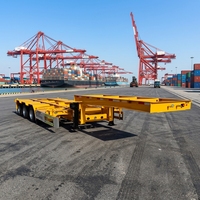 Semi-remorque porte-conteneurs 2-4 essieux de 40 pieds avec châssis, capacité de charge maximale de 60 tonnes, pour transport maritime, à vendre