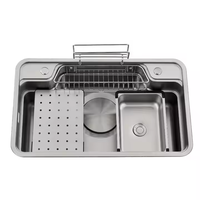 304 acier inoxydable nano gaufrage évier de cuisine bol unique maison cuisine bassin évier avec plaque de vidange