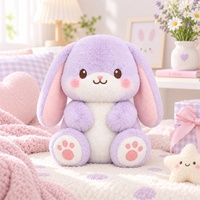 Jouets en peluche lapin Kawaii à faible MOQ, récompenses pour machines à griffes, animaux en peluche doux en tissu de coton avec rembourrage en coton PP, réponse rapide