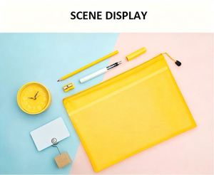 Pochette de classement en PVC maillé A4 B5 A5 B4, économique et tendance, avec fermeture éclair étanche et logo personnalisé pour le bureau et l'école - Product Image 2