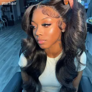 STARHAIR Hi-Q alibaba hot selling products 2024 raw lace frontal body wave wig Human Brazilian natural cuticle aligned hair