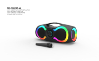 Altavoz Inalámbrico Portátil BT 1962 con Sonido Envolvente Estéreo, RGB Colorido, Bajos Profundos y Subwoofer con Asa para Campamentos y Fiestas al Aire Libre