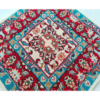 China Günstige NZ Wolle Authentic Persian Style Rot und Blau 100*100cm Handgetufteter Teppich Teppich für elegantes Wohnzimmer Dekor