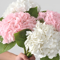 Fleur d'hortensia artificielle au toucher naturel, tige unique, arrangement floral artificiel, décoration en pétales de soie pour mariage et décoration intérieure