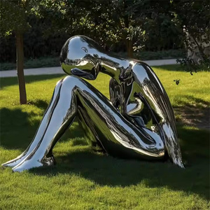 Estatua de <span class=keywords><strong>mujer</strong></span> reclinable de acero inoxidable decorativa para exteriores, escultura de figura de Metal chapada, pintura de Halloween a la venta - Product Image 4