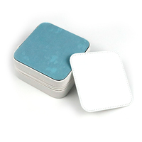 Boîte à bijoux en PU par sublimation, petite boîte de voyage à bijoux portable vierge, boîte à bijoux imprimée à faire soi-même pour anniversaire de mariage