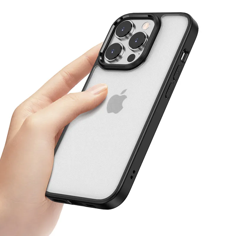 Premium frosted semi transparent matte PC+TPU phone case for iphone 14 pro max case