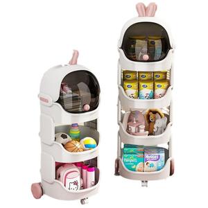 Étagère de rangement pour enfants, étagère de rangement mignonne pour chambre d'enfant, tiroir de rangement pour jouets, organisateur de maison, 4 niveaux - Product Image 4