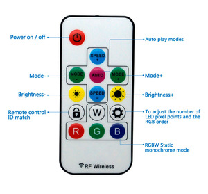 Mini RF 14 Chaves Pixel Remoto Led Strip Controller DKY Dc5-24V Led Pixel SPI Controller para WS2811 UCS1903 WS2811 16703IC - Product Image 4