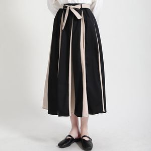 Vente chaude couleur correspondant taille haute conception a-ligne jupe femmes nouvelle petite fille jupe noire Style japonais jupe 1995 - Product Image 2