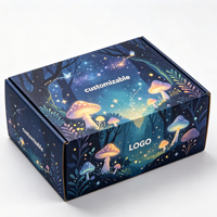 Boîte d'emballage imprimée scène forêt fantastique pastel doux, taille personnalisée, avec doublure intérieure anti-graisse pour miel, confiture, ou coffret cadeau floral