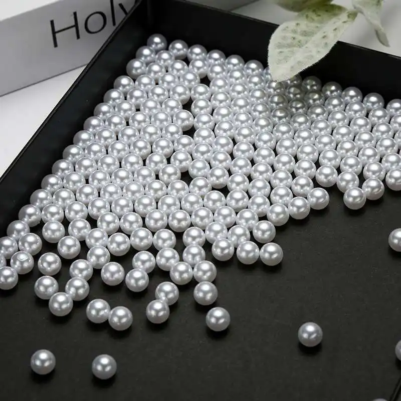 Factory custom size white ABS imitation pearl diy jewelry plastic round loose pearls beads with hole