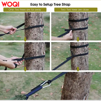 Hamac de camping extérieur pour adultes WOQI, en nylon durable avec moustiquaire réglable, en tissu parachute portable pour balançoire de jardin