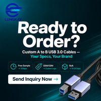 Câble USB 3.0 B LUNGKAY 5 Gbit/s SuperSpeed pour imprimante/scanner/transfer de données, disque dur externe/station d'accueil, longueur 1M-3M, OEM personnalisé