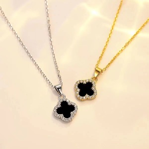 Factory Direct Luxury Four-leaf Clover <strong>Titanium</strong> Steel Necklace Simple Clavicle <strong>Chain</strong> Large Earrings Four-leaf Necklace <strong>Chain</strong> - Product Image 3