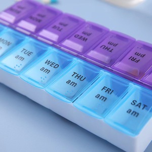 New Weekly Portable Travel Pill Cases Box <b>7</b> Days Organizer 14 Grids Pills Container Storage <b>Tablets</b> Vitamins Medicine Fish Oils - Product Image 4