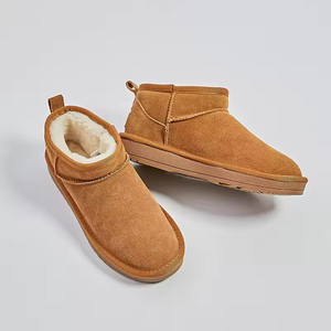 Nouvelles bottes d'hiver pour femmes en daim et fourrure, confortables, imperméables, thermiques, courtes, en peau de mouton, de haute qualité, chaussures de créateur pour femmes - Product Image 5