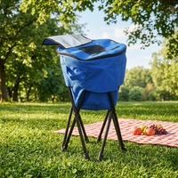 Chaise glacière portable et pliable en acier au carbone avec isolation détachable pour pique-nique et camping en extérieur